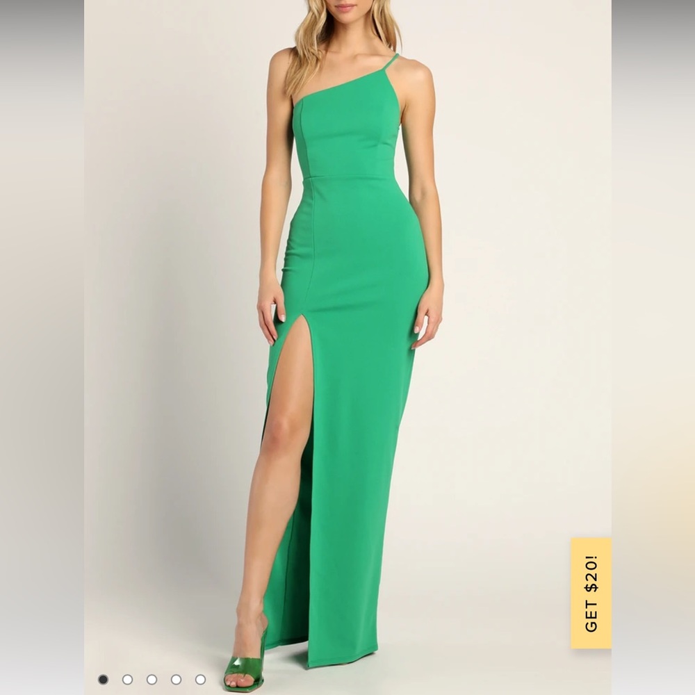 Lulu's Green One-Shoulder Dress